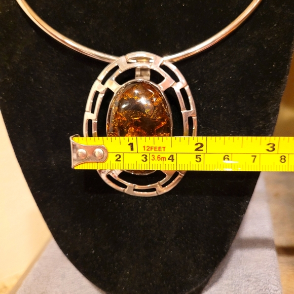 Genuine Amber Silver Pendant - Picture 10 of 12